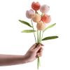 vaiyiyav Handmade Crochet Tulip Bouquet  Crocheted Flower Knitted Yarn Artificial Tulips, Forever Floral Arrangement for Home Decor, Wedding, Birthday view 4