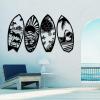 4 Pcs Surfboard Metal Wall Decor, Surf Board Decor for Wall, Metal Surfboard Wall Art, Tropical Wall Art, Beach Wall Art, Palm Tree Wall Art, Wall Art for Living Room (68"x41" | 172x105cm, Silver) view 2