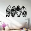 4 Pcs Surfboard Metal Wall Decor, Surf Board Decor for Wall, Metal Surfboard Wall Art, Tropical Wall Art, Beach Wall Art, Palm Tree Wall Art, Wall Art for Living Room (68"x41" | 172x105cm, Silver) view 3