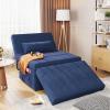 4 in 1 Sleeper Chair, Convertible Sleeper Sofa with Ottoman, Ottoman Bed for Adults, Sofa Bed with Adjustable Backrest for Living Room Apartment Office, Jean Blue view 1