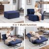 4 in 1 Sleeper Chair, Convertible Sleeper Sofa with Ottoman, Ottoman Bed for Adults, Sofa Bed with Adjustable Backrest for Living Room Apartment Office, Jean Blue view 3