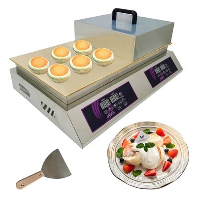 EQCOTWEA Electric Souffle Maker & Dorayaki Baker Stainless Steel with Double Pure Copper Plates 110V 60-240C Commercial Grade Souffle Pancake & Muffin Griddle Machine Digital Display