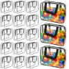 18 Packs Large Toy Storage Bags with Labels, Waterproof Clear Pvc Storage Bags for Toys, Travel Organizer Bags with Zipper Closure for Puzzles, Building Blocks, Kids' Books view 1