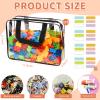 18 Packs Large Toy Storage Bags with Labels, Waterproof Clear Pvc Storage Bags for Toys, Travel Organizer Bags with Zipper Closure for Puzzles, Building Blocks, Kids' Books view 2