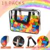 18 Packs Large Toy Storage Bags with Labels, Waterproof Clear Pvc Storage Bags for Toys, Travel Organizer Bags with Zipper Closure for Puzzles, Building Blocks, Kids' Books view 3