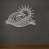 Wita Home Ocean Wave Metal Wall Art, Sun Beach Decor, Coastal Large Wall Sculpture for Home, Indoor/Outdoor Use, Nautical Wall Hanging, Eye-Catching Addition to Living Room (Silver, 18 x 11 inches) view 1