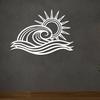 Wita Home Ocean Wave Metal Wall Art, Sun Beach Decor, Coastal Large Wall Sculpture for Home, Indoor/Outdoor Use, Nautical Wall Hanging, Eye-Catching Addition to Living Room (Silver, 18 x 11 inches) view 3