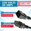 CablesAndKits - 3 Prong Heavy Duty AC Power Cord 8FT 20A/250V, 12 AWG, (IEC-60320-C20 to IEC-60320-C19) - Reliable and Safe - PDUs, Workstations, High-Power IT Gear, and Data Center Equipment view 3
