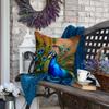 Caroline's Treasures Watercolor Wild Bird Decorative Throw Pillow, 18Hx18W, Peacock 3255 view 4