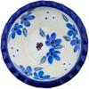 Polmedia Polish Pottery Scalloped Bowl 3-inch UNIKAT - Bunches Of Beauty Pattern Handmade in Boleslawiec Poland by Ceramika Artystyczna + Certificate of Authenticity view 2