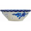 Polmedia Polish Pottery Scalloped Bowl 3-inch UNIKAT - Bunches Of Beauty Pattern Handmade in Boleslawiec Poland by Ceramika Artystyczna + Certificate of Authenticity view 3