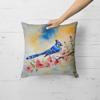 Caroline's Treasures Watercolor Wild Bird Decorative Throw Pillow, 18Hx18W, Blue Jay 3187 view 2