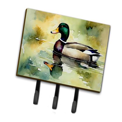 Caroline's Treasures Mallard Leash or Key Holder Wall Hooks, Key Hooks Holder, Coat Rack Wall Mount, Coat Hooks, Hooks for Hanging Keys, Towels, Aprons, Leashes