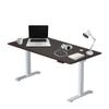 Progressive Desk Electric Compact Stand Up Office Home Desk Table, White Frame, Roasted Walnut MDF Tabletop, White Round Grommet Prime Ryzer 60" x 30" view 1