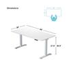 Progressive Desk Electric Compact Stand Up Office Home Desk Table, White Frame, Roasted Walnut MDF Tabletop, White Round Grommet Prime Ryzer 60" x 30" view 2