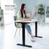Progressive Desk Electric Compact Stand Up Office Home Desk Table, White Frame, Roasted Walnut MDF Tabletop, White Round Grommet Prime Ryzer 60" x 30" view 3