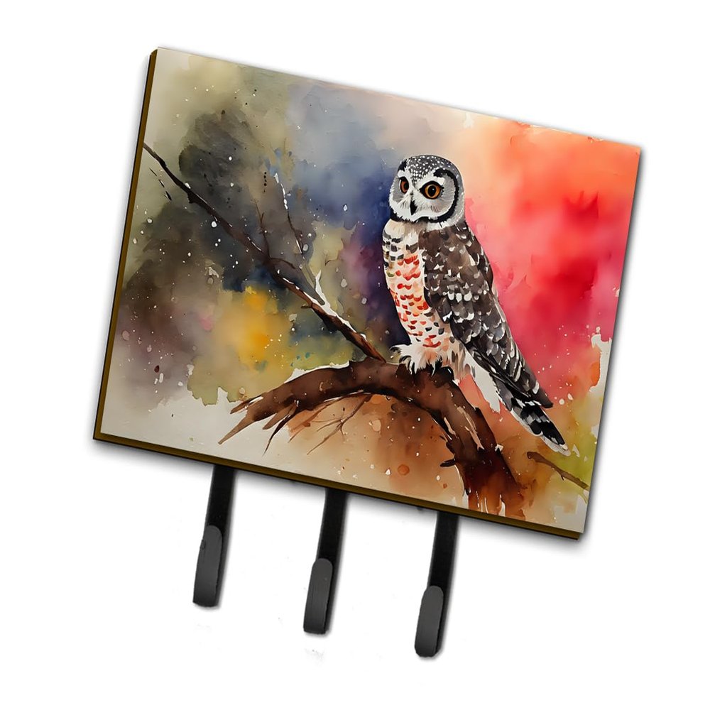 Caroline's Treasures Northern Hawk Owl Leash or Key Holder Wall Hooks, Key Hooks Holder, Coat Rack Wall Mount, Coat Hooks, Hooks for Hanging Keys, Towels, Aprons, Leashes