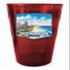 R and R Imports Daytona Beach Florida Ocean Shoreline Design Souvenir Plastic 16 oz pint Red Single view 1