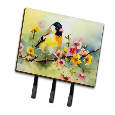 Caroline's Treasures Goldfinch Leash or Key Holder Wall Hooks, Key Hooks Holder, Coat Rack Wall Mount, Coat Hooks, Hooks for Hanging Keys, Towels, Aprons, Leashes