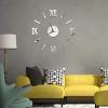 BEIYINAI 3D Mirror Wall Clock Sticker Acrylic Roman Number Art Decal Wallpaper Wall Clock Sticker Decor view 4
