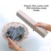 Pineeseatile Cling Film Dispenser Plastic Wrap Dispenser Food Wrap Cling Film Storage Organizer for Kitchen Aluminum Foil Wax Paper 3 Pieces (Color: Pink Blue White) Cling film cutting box, Full view 4