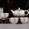 FKHFTI Teapot 4pcs Set Pot Pure Tea Set Shishi Pot Household Small Teapot 999 Sterling Kettle Teapot view 1