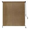 Amagenix Outdoor Roller Shade 7'(W) X 8'(H), Exterior Cordless Patio Shades Roll Up Outdoor Blinds with 90% UV Protection, Two-Section Poles with One-Piece Fabric, Coffee Brown view 1