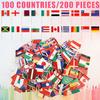 200pcs Mini Countries Toothpick Flags, Mini Flags on Sticks with 100 Different Nations Double Sided World Countries Cupcake Toppers for Cupcake Dishes Fruit Platter Decoration view 3