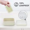 AIDIMMING Leak Proof Silicone Travel Soap Case with Clear Lid & Drain Pad, Compact Bar Soap Container, Portable Soap Holder for Standard Bar Soap & Handmade Soap, Travel Camping Gym (Clear&Offwhite) view 3
