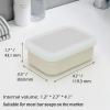 AIDIMMING Leak Proof Silicone Travel Soap Case with Clear Lid & Drain Pad, Compact Bar Soap Container, Portable Soap Holder for Standard Bar Soap & Handmade Soap, Travel Camping Gym (Clear&Offwhite) view 4