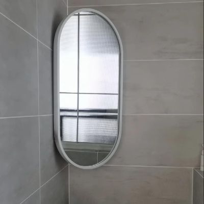 ULUSIC Bathroom Corner Mirror,Rotatable Wall Mirror,Oval Mirror with Metal Frame,30X50cm,35X60cm,40X80cm,50X80cm HD,Explosion Proof,for Bathroom,Changing Room(Size:50X80CM,Color:White)