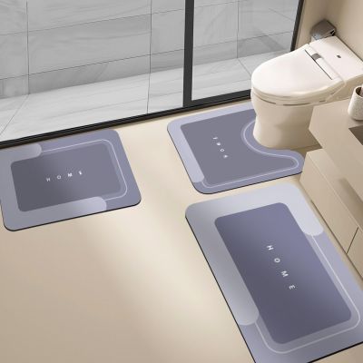 3PCS Absorbent Bath Mat Magic Rug Sets, Quick Drying Bath Mat Non-Slip Floor Rug Rubber Backed for Bathroom Kitchen Shower Sink (16.9''x23.6''+19.7''x23.6''+19.7''x31.9'', Blue)
