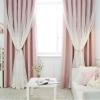 Beydodo Blackout Curtains 84 inches Long, Living Room Darkening Curtains 2 Panel Sets Solid Pink with Embroidered Sheer, Polyester Blackout Curtains Pinch Pleated 52 x 84inch view 2