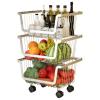 ERoomQ 3 Tier Rolling Basket Cart, Multi-Purpose Storage Cart Microwave Stand for Kitchen, Cabinet, Bathroom, Office Pantry and More view 1