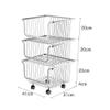 ERoomQ 3 Tier Rolling Basket Cart, Multi-Purpose Storage Cart Microwave Stand for Kitchen, Cabinet, Bathroom, Office Pantry and More view 3