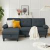 Soscana Sectional Sofa for Living Room, 84" Small L Shaped 3 Seater Couch with Reversible Chaise Polyster Fabre for Apartment Small Space, Dark Grey view 1
