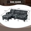 Soscana Sectional Sofa for Living Room, 84" Small L Shaped 3 Seater Couch with Reversible Chaise Polyster Fabre for Apartment Small Space, Dark Grey view 2