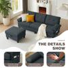 Soscana Sectional Sofa for Living Room, 84" Small L Shaped 3 Seater Couch with Reversible Chaise Polyster Fabre for Apartment Small Space, Dark Grey view 4