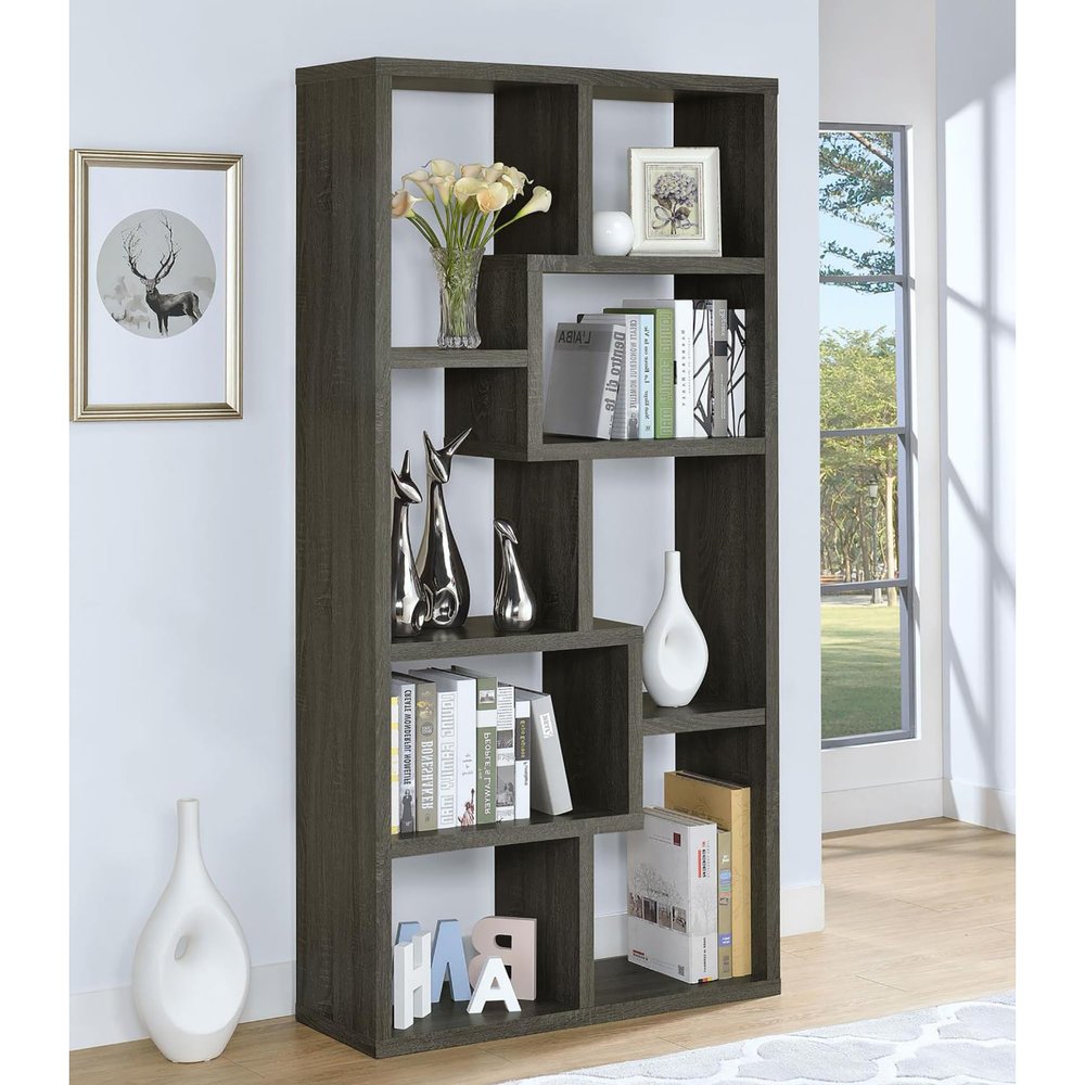 HomeLoft Basics Weathered Grey 8 Shelf Bookcase