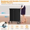 Hodonas Laundry Basket with Wheels, Rolling Laundry Hamper, 46 Gallons (170L), Removable and Machine Washable Liner, Steel Frame, Large Laundry Cart for Laundry Room, Bedroom, Bathroom, Dorm - Black view 3