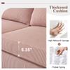 weaxty W 100" 3-Seat Sectional Sofa,L Shaped Couch with Reversible Chaise,Corduroy Cloud Couch for Living Room(Pink, Narrow Stripes) view 3