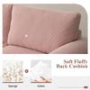 weaxty W 100" 3-Seat Sectional Sofa,L Shaped Couch with Reversible Chaise,Corduroy Cloud Couch for Living Room(Pink, Narrow Stripes) view 4