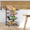4 Tier Fruit Vegetable Storage Basket Rolling Cart with Handle and Wheels Trolley Cart for Kitchen Storage Organization (D 1) view 3