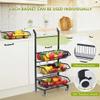 4 Tier Fruit Vegetable Storage Basket Rolling Cart with Handle and Wheels Trolley Cart for Kitchen Storage Organization (D 1) view 4