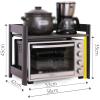 2-Tier Kitchen Baker's Rack Utility Microwave Oven Stand Storage Cart Workstation Shelf Hooks Organizer Baker's Shelves Bar Hutch Industrial Oven Standing Spice Wine Adjustable Shelving view 3