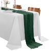 30 Pack Emerald Green Cheesecloth Table Runner 9FT Rustic Sheer Table Runners 17x108 Inch Gauze Boho Runner for Wedding Bridal Baby Shower Birthday Party Table Decorations view 1