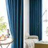 Beydodo Grommet Curtains 72 inch Length, Living Room Curtains for Windows 2 Panel Sets Solid Blue, Curtains Velvet 54 x 72inch view 2