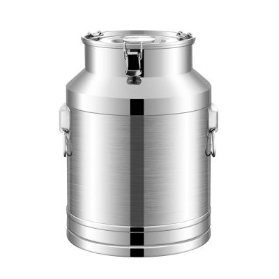 201 Stainless Steel Milk Can, 5-100L Milk Bucket Wine Pail Oil Barrel Tea Canister Tote Jug with Sealed Lid And Carry Handle for Liquid Storage Container, 28L ()