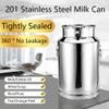 201 Stainless Steel Milk Can, 5-100L Milk Bucket Wine Pail Oil Barrel Tea Canister Tote Jug with Sealed Lid And Carry Handle for Liquid Storage Container, 28L () view 2