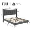 Full Size Upholstered Platform Bed Frame with headboard and Sturdy Wooden slats, high Load Bearing Capacity, Non Slip and noiseless, no Springs Required, Easy to Assemble, Dark Gray Bed view 2